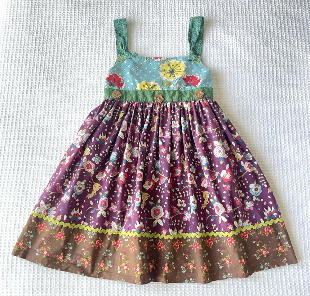 Matilda Jane Girls Size 8 Paint by Numbers Novelty Knot Dress